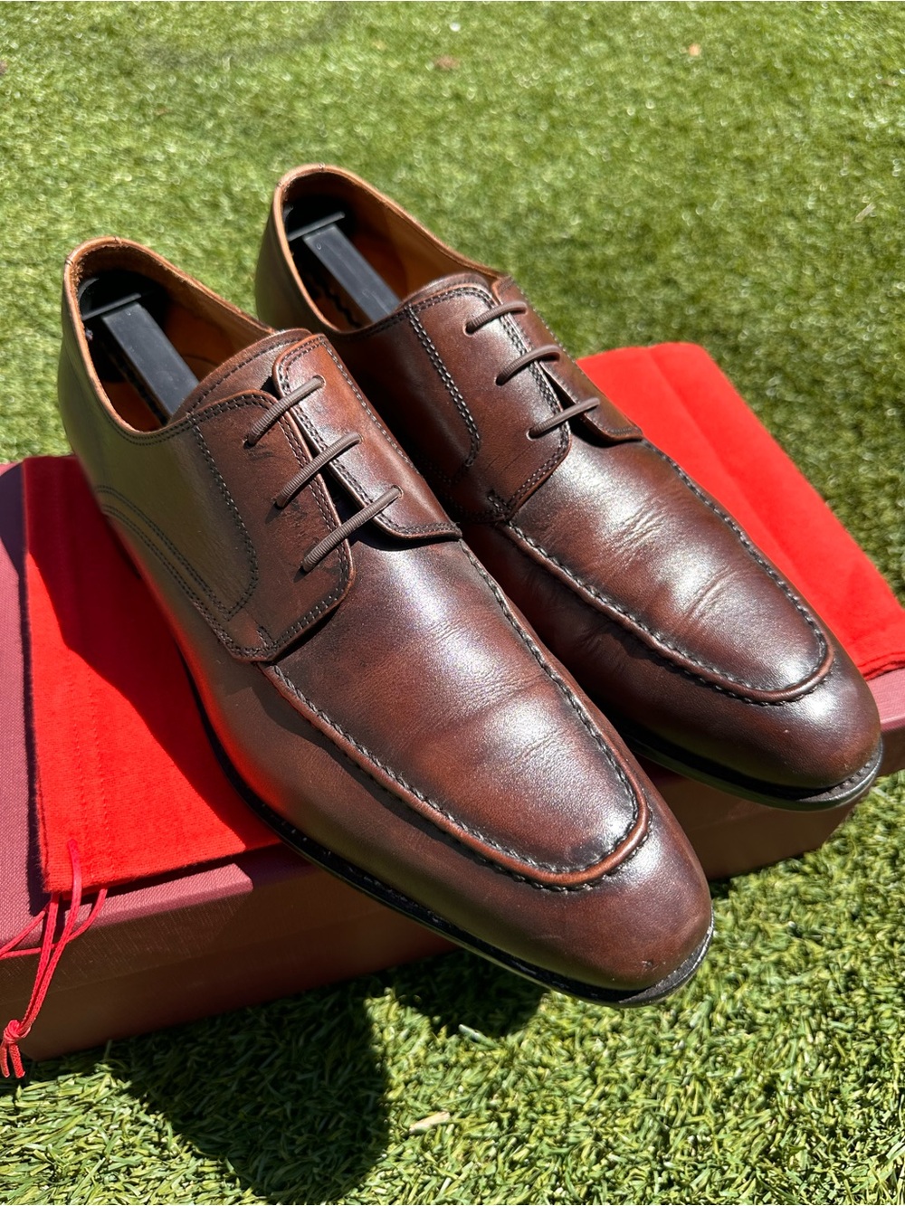 Warfield & Grand Brown Leather Derby Dress Shoes